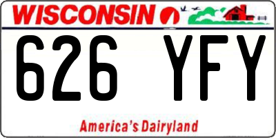 WI license plate 626YFY