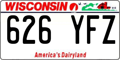 WI license plate 626YFZ