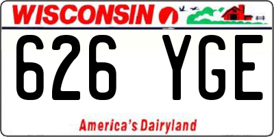 WI license plate 626YGE