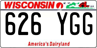 WI license plate 626YGG