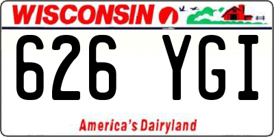 WI license plate 626YGI