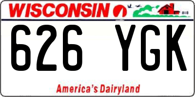 WI license plate 626YGK