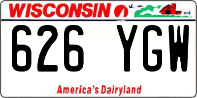 WI license plate 626YGW