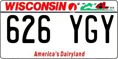 WI license plate 626YGY