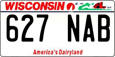 WI license plate 627NAB