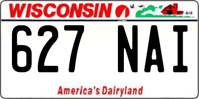 WI license plate 627NAI