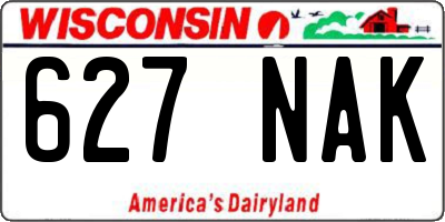 WI license plate 627NAK