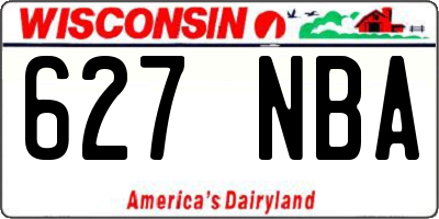 WI license plate 627NBA
