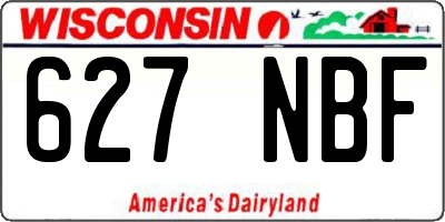 WI license plate 627NBF