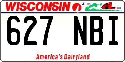 WI license plate 627NBI