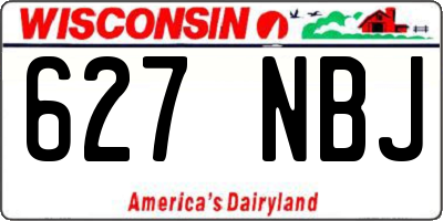 WI license plate 627NBJ