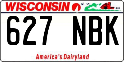WI license plate 627NBK