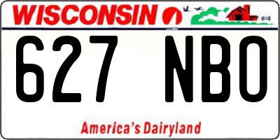 WI license plate 627NBO