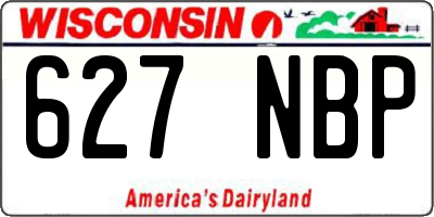 WI license plate 627NBP