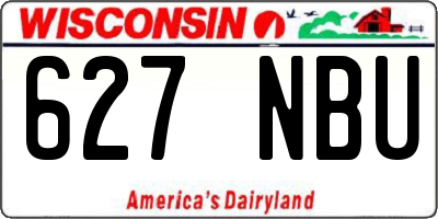 WI license plate 627NBU