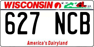 WI license plate 627NCB