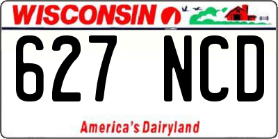 WI license plate 627NCD