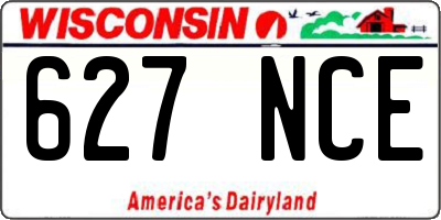 WI license plate 627NCE