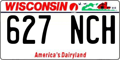WI license plate 627NCH