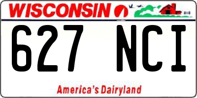 WI license plate 627NCI