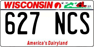WI license plate 627NCS