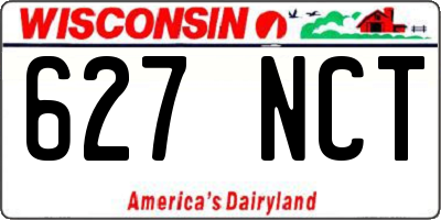 WI license plate 627NCT