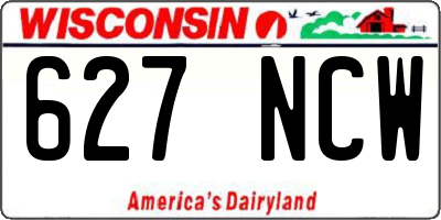 WI license plate 627NCW