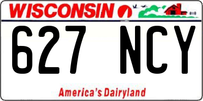 WI license plate 627NCY