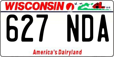 WI license plate 627NDA