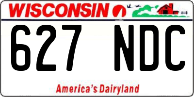 WI license plate 627NDC