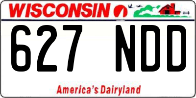 WI license plate 627NDD