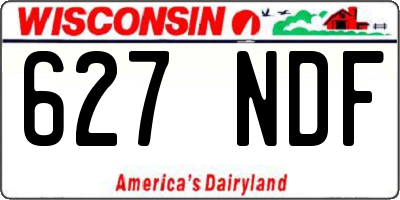 WI license plate 627NDF