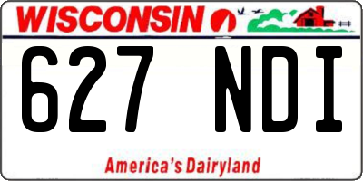 WI license plate 627NDI