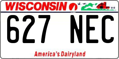 WI license plate 627NEC