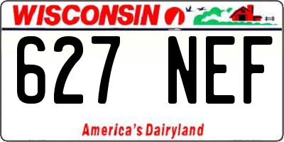 WI license plate 627NEF