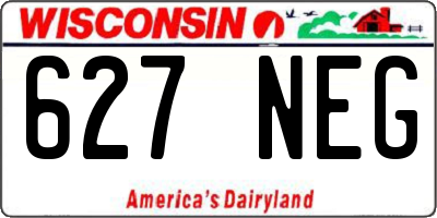 WI license plate 627NEG