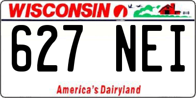 WI license plate 627NEI