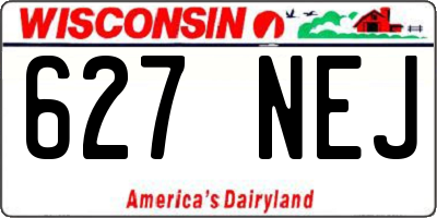 WI license plate 627NEJ