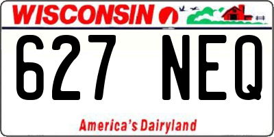 WI license plate 627NEQ