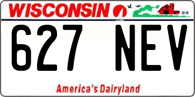 WI license plate 627NEV