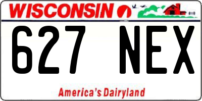 WI license plate 627NEX