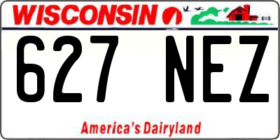 WI license plate 627NEZ