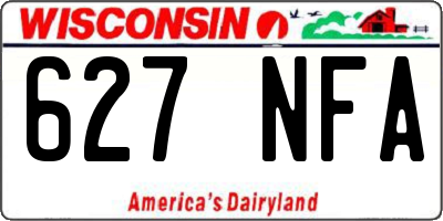 WI license plate 627NFA