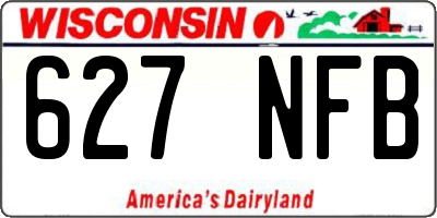 WI license plate 627NFB