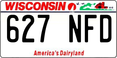 WI license plate 627NFD