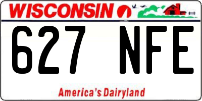 WI license plate 627NFE