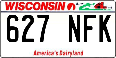 WI license plate 627NFK