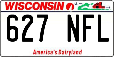 WI license plate 627NFL