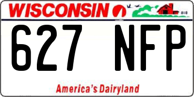 WI license plate 627NFP