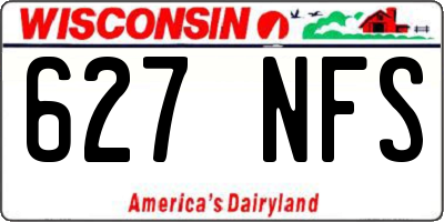 WI license plate 627NFS